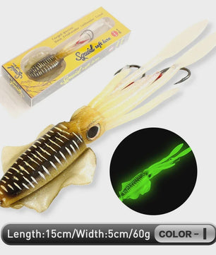 Zachte Inktvis Kunstaas 60g Luminous UV - Diepzee Vissen Trolling Lure