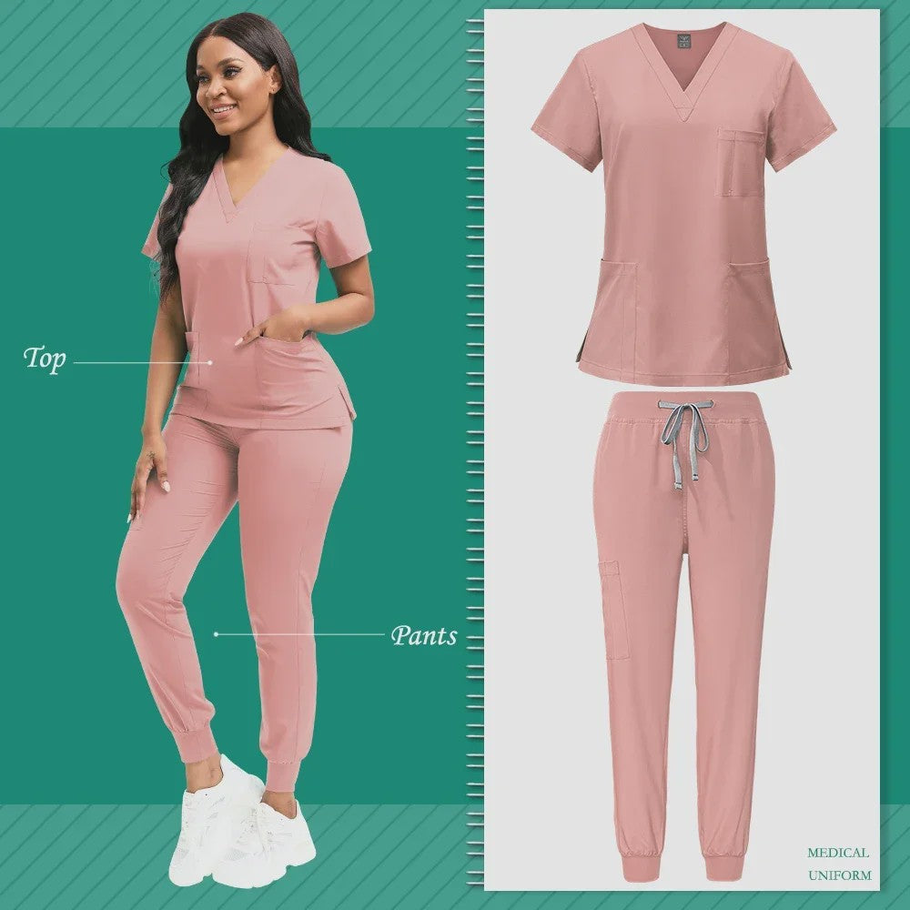 Comfortabele Dames Scrub Set - Medische Werkkleding Top & Broek