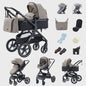3-in-1 Multifunctionele Kinderwagen - Lichtgewicht en Compact met Babyzitje en Reiswieg