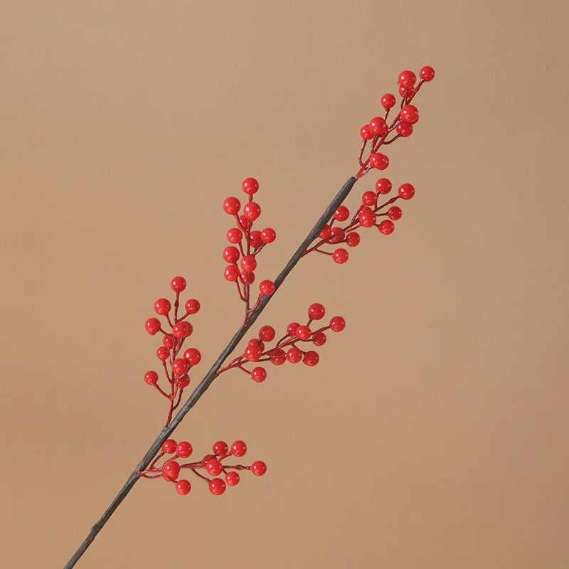 Decoratieve Takken met Rode Bessen en Gouden Bladeren - Chinees Nieuwjaar & Lente Decoratie