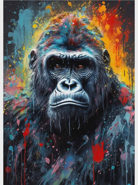 Abstracte Dieren Canvas Poster: Leeuw, Tijger, Aap, Uil - Muurdecoratie Woonkamer