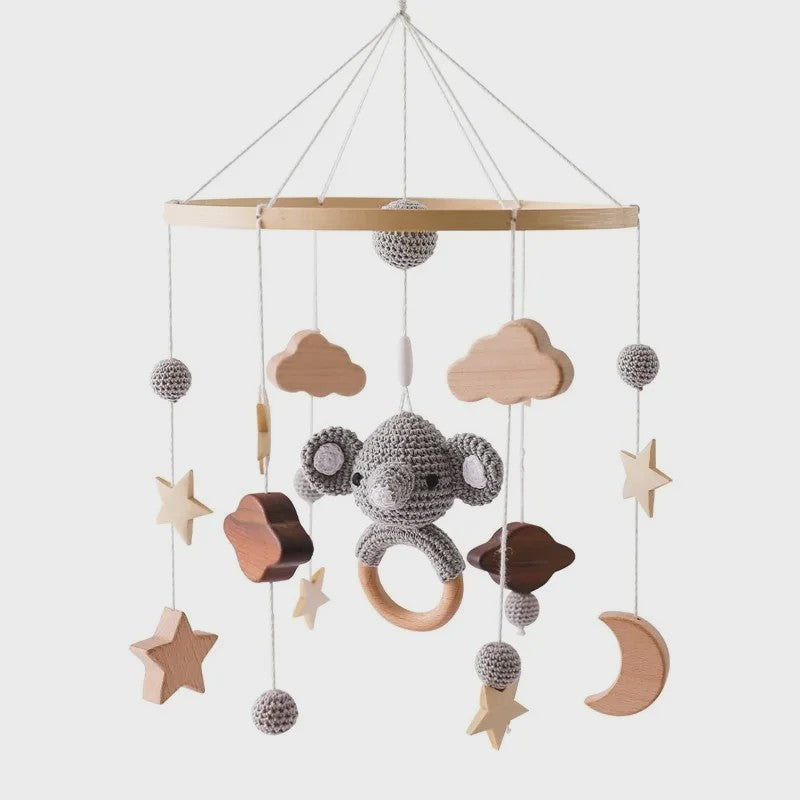 Houten Muziekdoosje Baby Mobiel - Draaiend & Kalmerende Melodieën voor de Babykamer