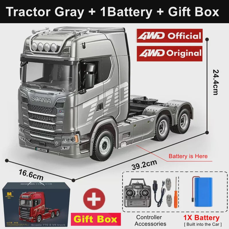 RC Tractor Truck Scania 770S 1:18 - Officieel Gelicenseerd met Licht & Geluid
