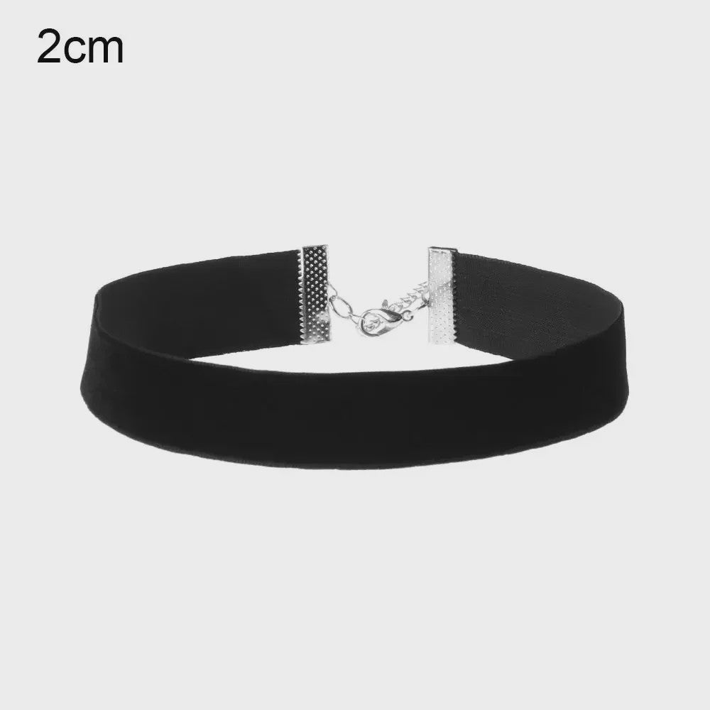 Zwarte Fluweel Choker Ketting - Gothic Stijl Halsband voor Dames en Meisjes