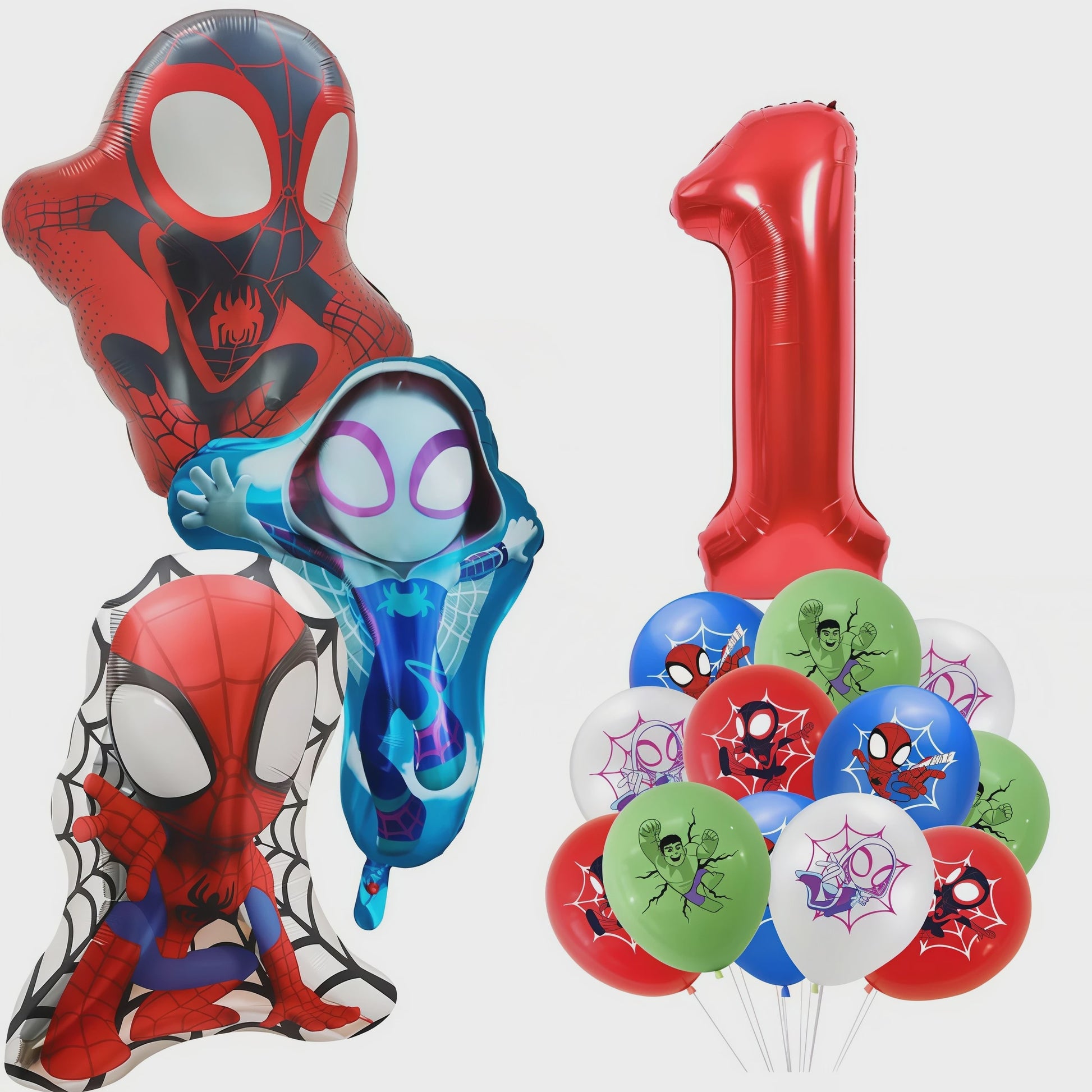 Superheld Folieballonnen Set: Spiderman, Batman, Iron Man & Captain America - Feestdecoratie