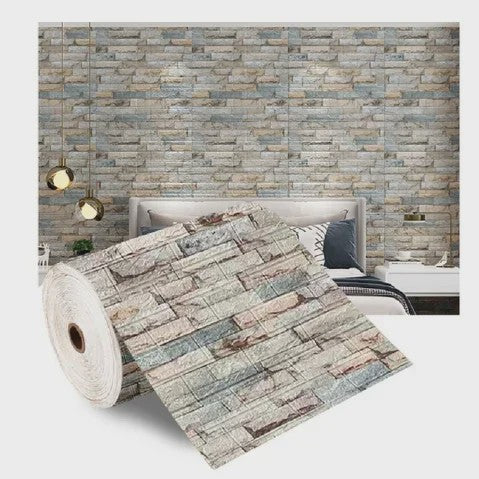 Retro 3D Muursticker Imitatie Baksteen - Zelfklevend Behang voor Woonkamer & Keuken