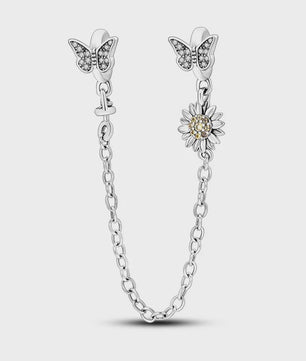 925 Sterling Zilveren Veiligheidsketting Bedel voor Armbanden - Maan, Ster, Vlinder, Hart