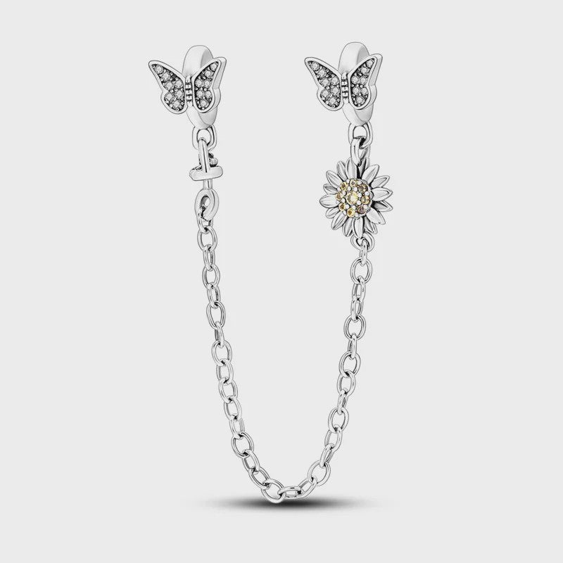 925 Sterling Zilveren Veiligheidsketting Bedel voor Armbanden - Maan, Ster, Vlinder, Hart