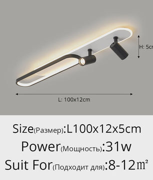 Moderne LED Plafondlamp met Spotlight - Zwart, Wit of Goud - Sfeervolle Verlichting voor Slaapkamer & Studiekamer