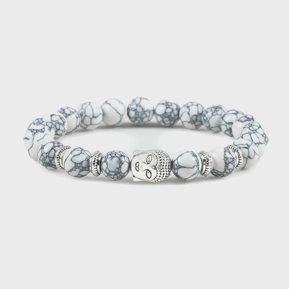 Natuurstenen Buddha Armband met Tijgeroog Kralen - Elastisch & Verstelbaar
