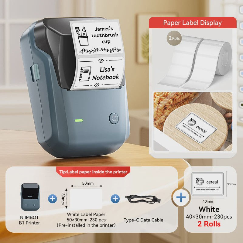 Niimbot B1 Draadloze Thermische Labelprinter - Ideaal voor Kleine Bedrijven, Huis & Cadeaus