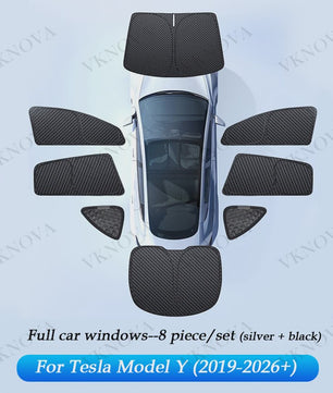 Set Zonneschermen voor Tesla Model 3/Y (2017-2025) - Privacy & UV Bescherming