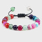 Verstelbare Natuursteen Armband - 8mm Agate & Onyx Kralen voor Mannen en Vrouwen