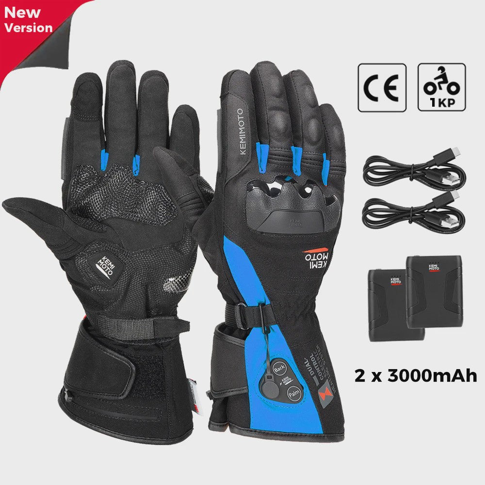 KEMIMOTO Verwarmde Motorhandschoenen - Waterdicht, Oplaadbaar & Warm voor de Winter