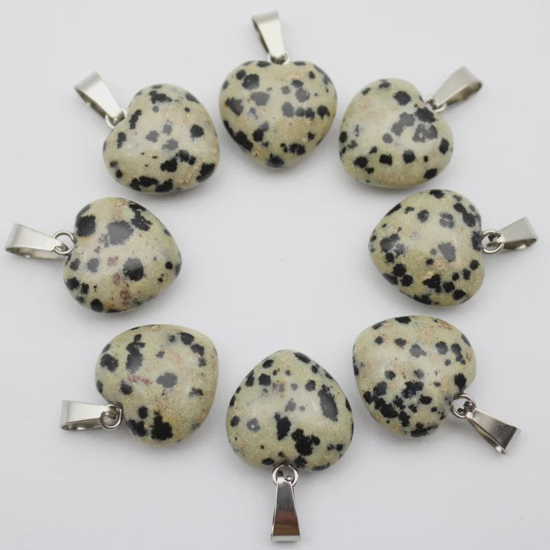 30x Natuursteen Hart Hangers (Amethist/Kwarts/Agaat) - DIY Sieraden Maken