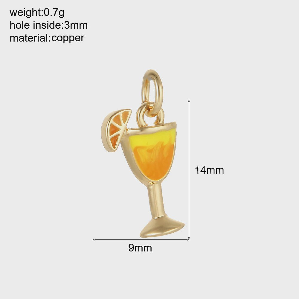 Gouden Bedeltjes Fruit & Drankjes met Zirkonia - Sieraden Maken