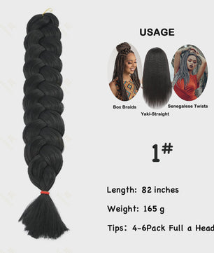Jumbo Braiding Hair Extensions - 82 inch Synthetisch Vlecht Haar voor Box Braids & Twist