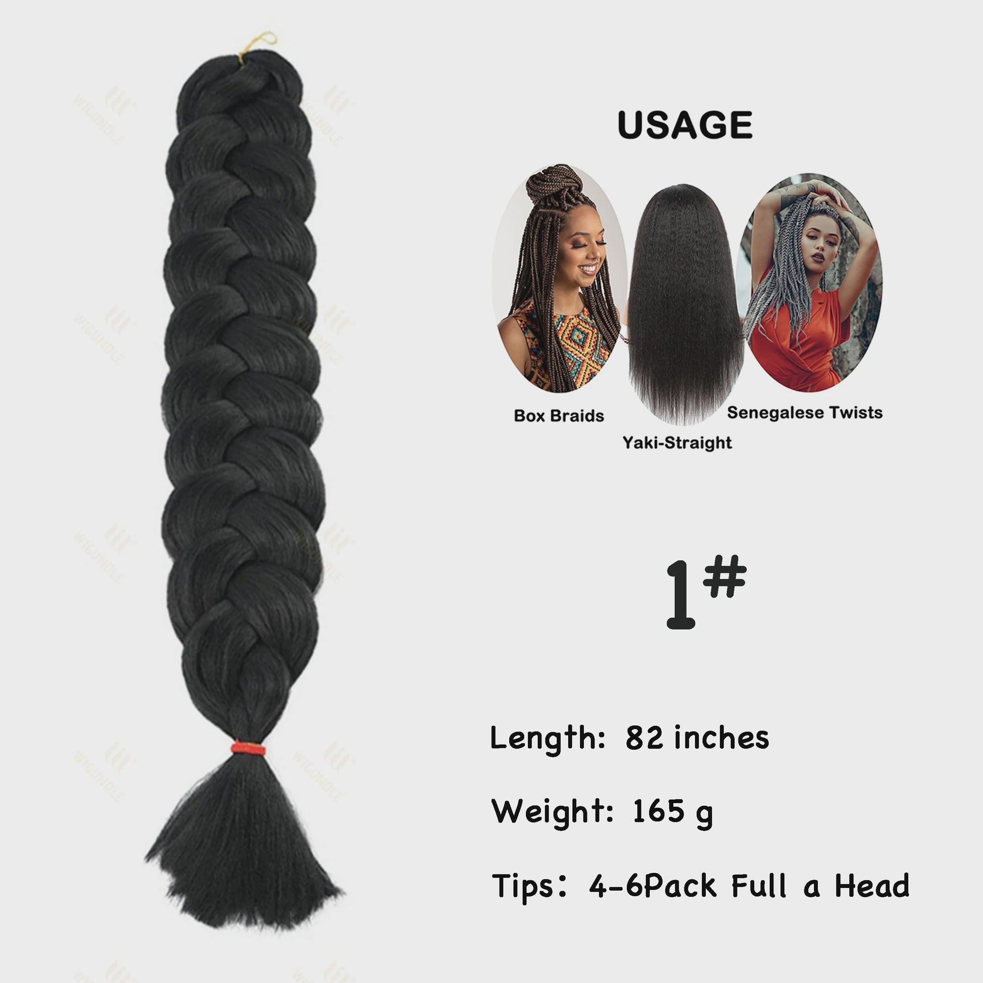 Jumbo Braiding Hair Extensions - 82 inch Synthetisch Vlecht Haar voor Box Braids & Twist