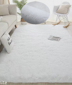 Luxe Witte Pluizige Vloerkleed - Zacht & Antislip voor Woonkamer & Slaapkamer