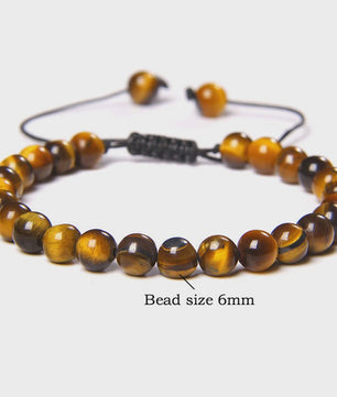 Blauwe Tijgeroog Kralen Armband 6MM - Natuursteen Meditatie Sieraden