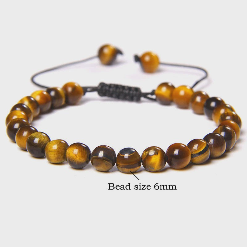 Blauwe Tijgeroog Kralen Armband 6MM - Natuursteen Meditatie Sieraden
