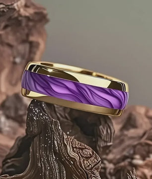 Luxe Groene Kristalstenen Ringen voor Mannen - 8mm Roestvrij Staal Trouwband