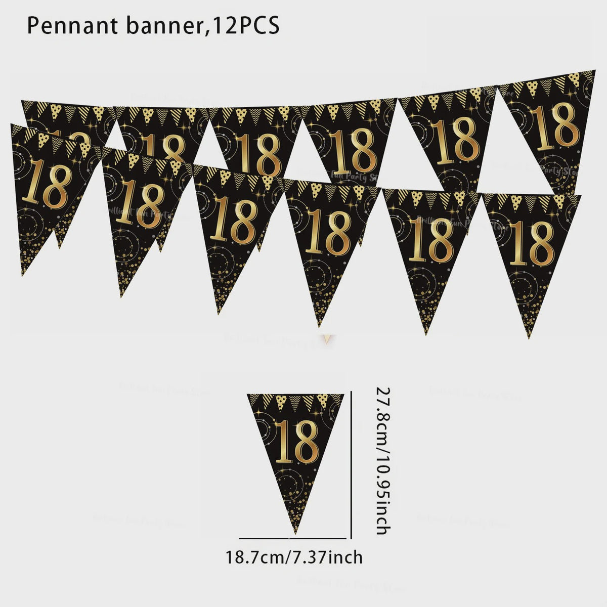 Black Gold Verjaardag Banner - Slingers voor 30, 40, 50, 60 Jaar Feestdecoratie
