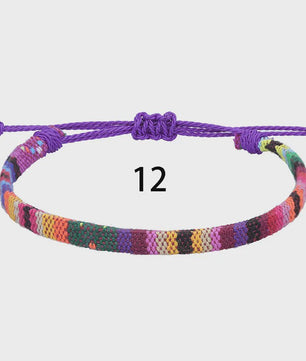 Handgemaakte Boho Anklet Armband - Geweven Stof, Verstelbaar, Beach & Ethnic Stijl