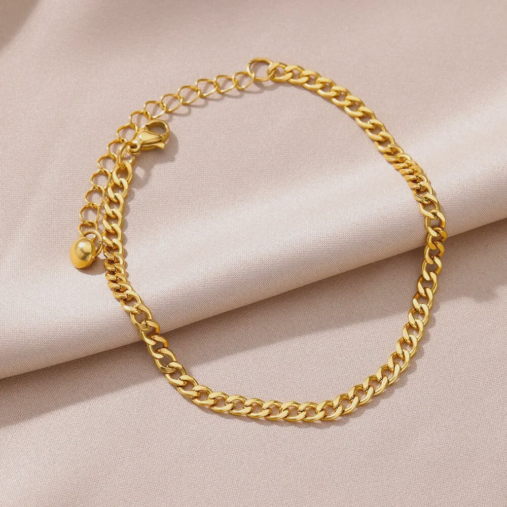 Gouden Roestvrij Staal Enkelbandjes met Parels en Kleurrijke Bedels - Zomer Sieraden
