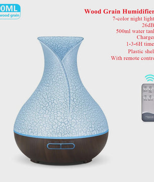 Aroma Diffuser met Houtnerf Design, 7 Kleuren LED en Afstandsbediening