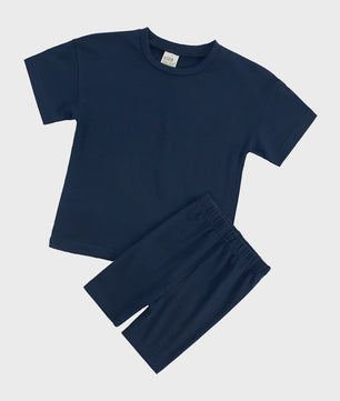 Katoenen Kinderkleding Set: T-shirt & Biker Shorts voor Jongens en Meisjes (1-13 Jaar)