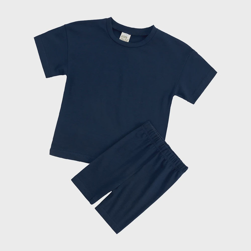 Katoenen Kinderkleding Set: T-shirt & Biker Shorts voor Jongens en Meisjes (1-13 Jaar)