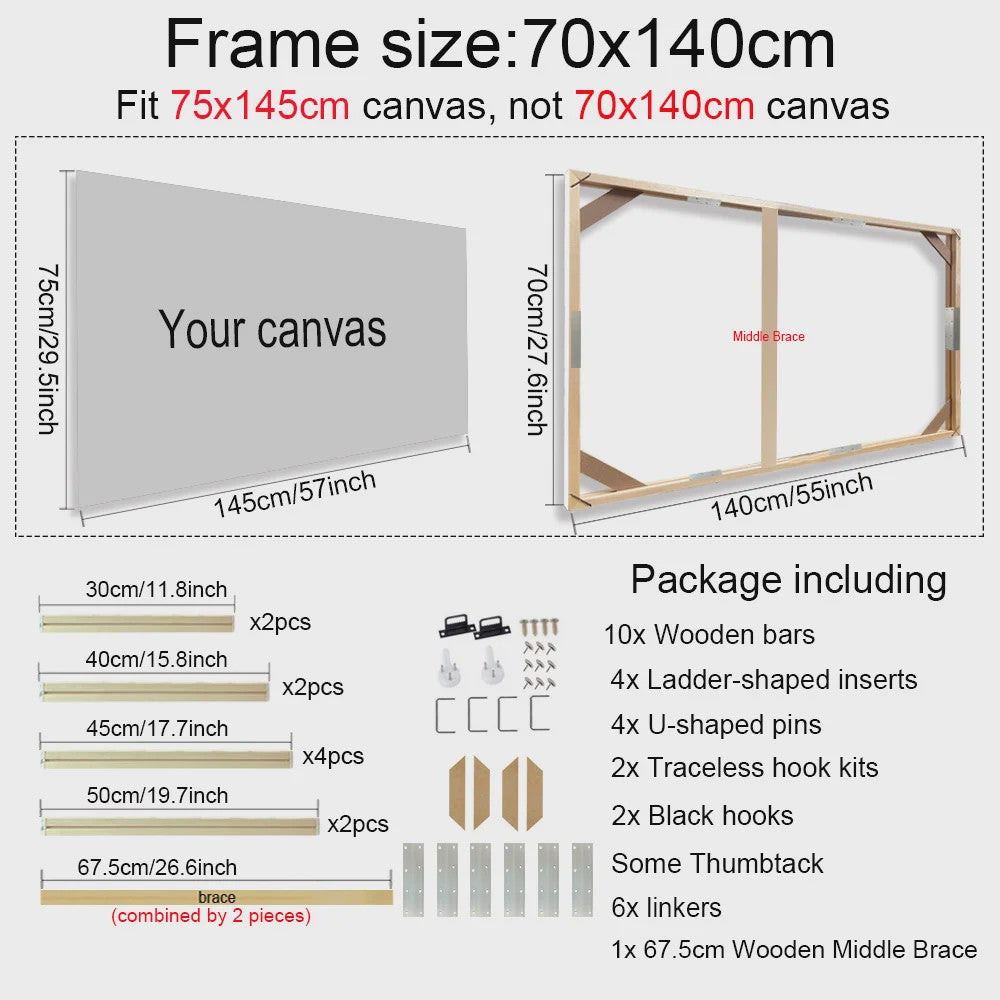 Houten Canvas Frame Sets - Diverse Maten voor Kunst, Foto's & Diamond Painting