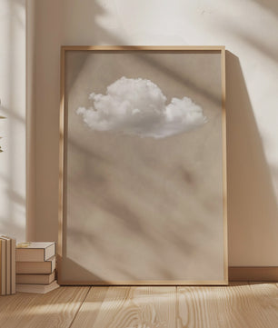 Abstracte Blauwe Wolken Poster - Minimalistische Canvas Muurkunst voor Moderne Woonkamer