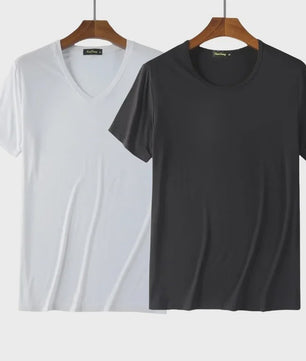 2-Pack Bamboe Fiber T-shirts Heren - Ronde Hals, Korte Mouw, Ademend & Zweetabsorberend