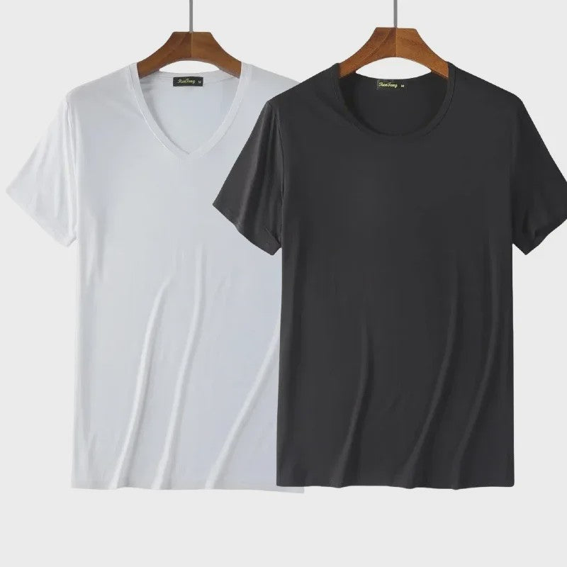 2-Pack Bamboe Fiber T-shirts Heren - Ronde Hals, Korte Mouw, Ademend & Zweetabsorberend