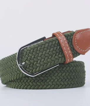 Unisex Gevlochten Elastische Riem met Pin Gesp - 107-130cm