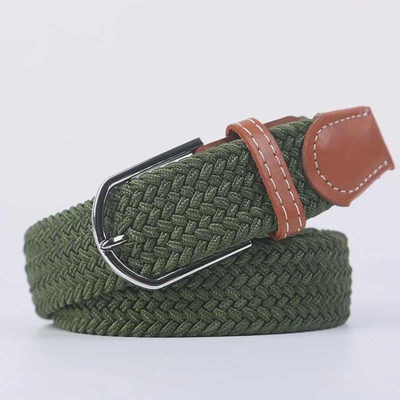 Unisex Gevlochten Elastische Riem met Pin Gesp - 107-130cm