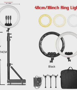 18 Inch Ring Light LED Lamp met Verstelbaar Statief & Telefoonhouder voor YouTube, Foto & Studio