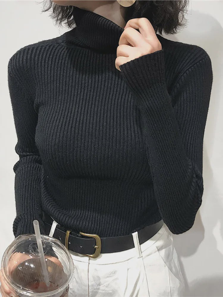 Dames Gebreide Turtleneck Trui - Slim Fit Koreaans Stijl | Herfst & Winter Collectie