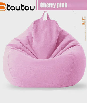 70cm Gevulde Beanbag Sofa van Katoen Linnen - Comfortabele Loungestoel voor Ontspanning