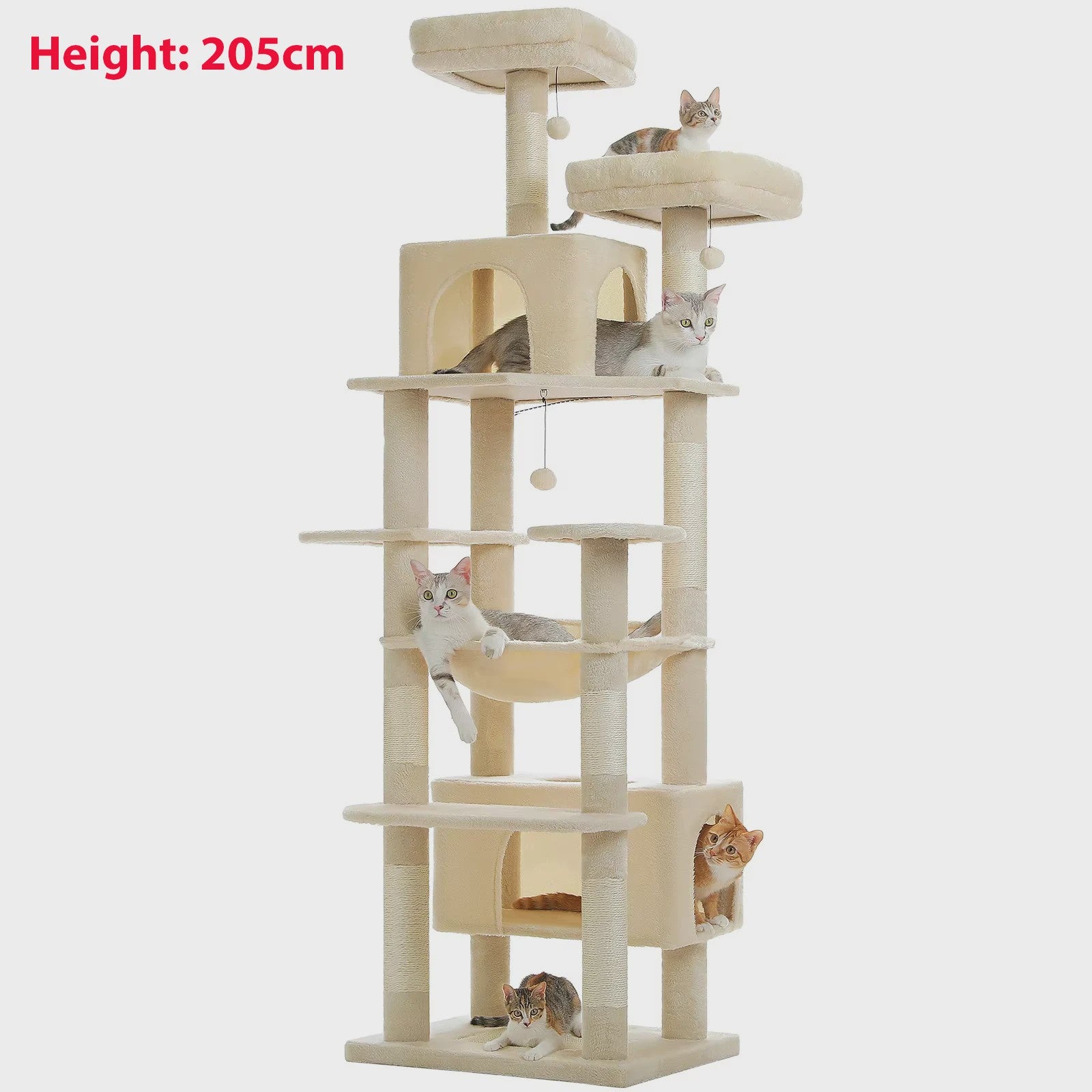 Grote Kattenboom met Krabpalen, Hangmat en Speeltjes - Meerdere Niveaus