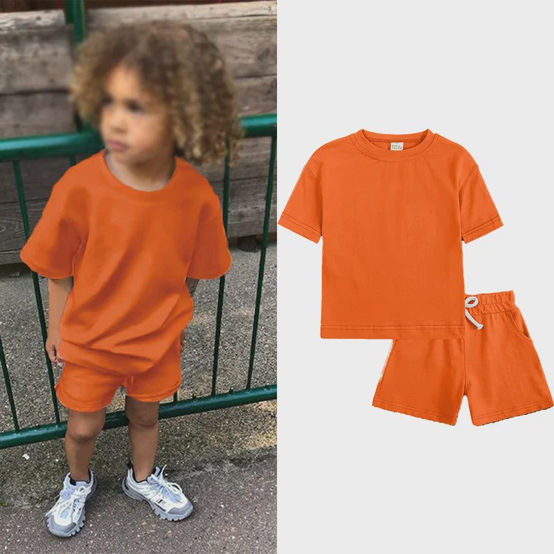 Zomer Set Kinderen: T-shirt met Korte Broek - Jongens & Meisjes Sportkleding Outfit