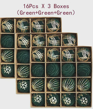 Kerstballen 6cm - Set van 12/16 Stuks - Wijnrood & Goud - Fluweelzacht & Feestelijk
