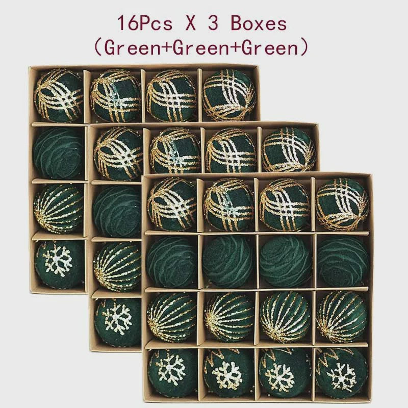 Kerstballen 6cm - Set van 12/16 Stuks - Wijnrood & Goud - Fluweelzacht & Feestelijk