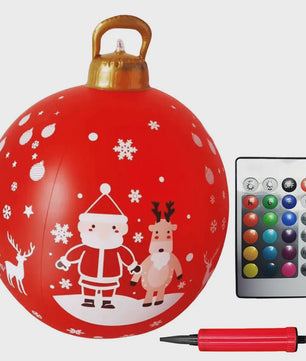 24 Inch Opblaasbare Kerstbal met LED Verlichting - XL Tuindecoratie