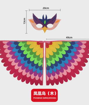 Veren Vleugels en Masker Set - Vogel Kostuum voor Kinderen - Halloween & Feest