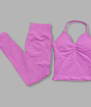 Dames Sportset: Backless Tanktop & Scrunch Seamless Legging