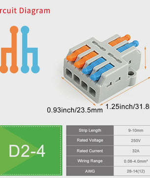 Compacte Snelklemmen voor Elektrische Bedrading - Universele Koppelblokken met Hendel (10/50 Stuks)
