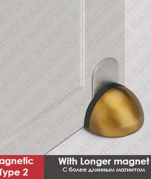 RVS Deurstopper met Sticker & Schroef - Zonder Boren, Magnetisch of Normaal